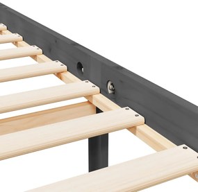 Cama para idosos king size com cabeceira madeira maciça cinza