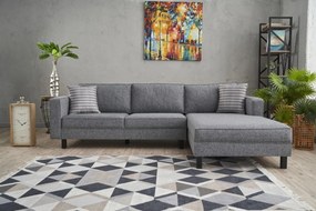 Sofá de Canto Kale – Cinzento – 258 x 83 x 181 cm