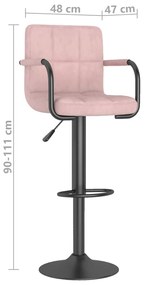 Bancos de bar 2 pcs veludo rosa