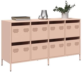 Aparador 135x39x73,5 cm aço laminado a frio rosa