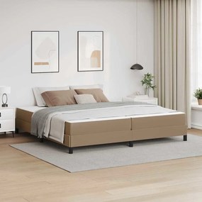 vidaXL Estrutura da Cama com colchão Cappuccino 200 x 200 cm tecido