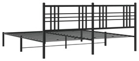 Estrutura de cama com cabeceira 193x203 cm metal preto