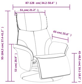 Cadeira reclinável com apoio de pés couro artificial cappuccino