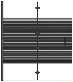 Divisória de chuveiro dobrável ESG 120x140 cm preto