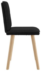 Cadeiras de jantar 2 pcs tecido preto