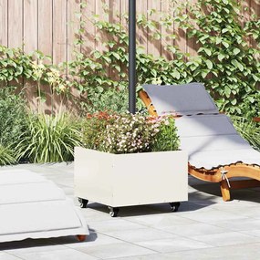 vidaXL Base de Parasol com Plantador Branco 45 x 45 x 45 cm Aço