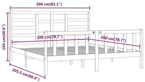 Estrutura de cama 200x200 cm pinho maciço castanho mel