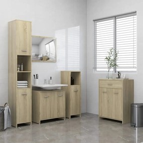 vidaXL 4 pcs conjunto de móveis de casa de banho cor carvalho sonoma