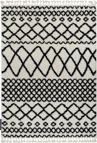 Tapete PROMO BERBER SAFI N9040 branco/preto Franjas berbere marroquino shaggy