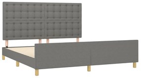 Estrutura de cama sem colchão 160x200 cm tecido cinzento-escuro