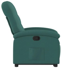 Poltrona reclinável elevatória tecido verde-escuro
