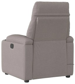 Poltrona de massagens reclinável tecido cinzento-acastanhado