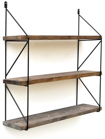 Prateleira Decorativa de Madeira Wr040 – Nogueira Preta – 60x15x55 cm