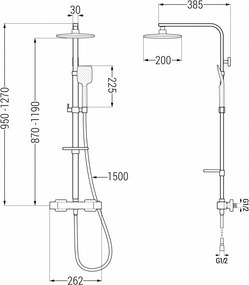 Mexen CQ62 conjunto de chuveiro externo com chuveiro de teto e torneira termostática, branco - 772506295-20