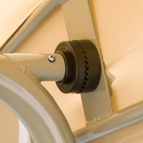 Baloiço de Jardim Exterior de 3 Lugares com Toldo Ajustável e Estrutura em Aço 172x110x156 cm Castanho Claro