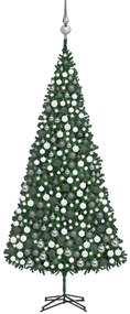 vidaXL Árvore Natal artificial pré-iluminada c/ bolas/LEDs 500cm verde