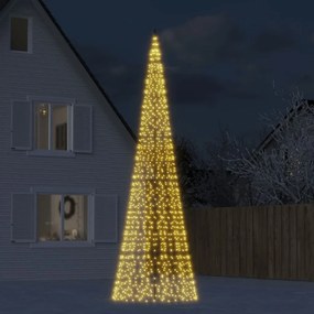 Árvore de Natal LED no mastro 1534 LEDs branco quente 500 cm