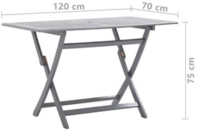 7 pcs conjunto de jantar jardim madeira acácia maciça cinzento