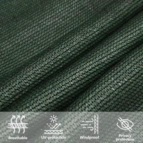 Para-sol estilo vela 160 g/m² 2,5x2,5x3,5 m PEAD verde-escuro