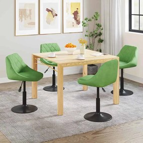 vidaXL Cadeiras de jantar giratórias 4 pcs veludo verde-claro