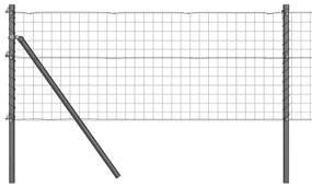 Cerca Euro com 13 postas 0,8x25 m em aço galvanizado cinza