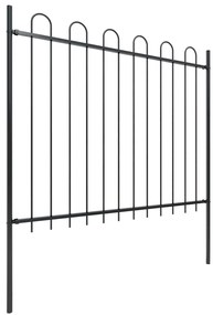 Cerca de jardim com topo em aros 6,8x1,5 m aço preto