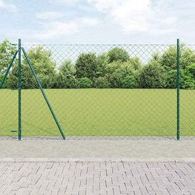vidaXL Conjunto de Postes de Cerca Prateado 10 x 1.6 m