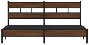Estrutura cama sem colchão 183x213 cm metal carvalho castanho
