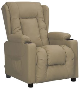 vidaXL Poltrona reclinável couro artificial cor cappuccino