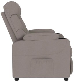 Poltrona de massagens tecido cinza-acastanhado
