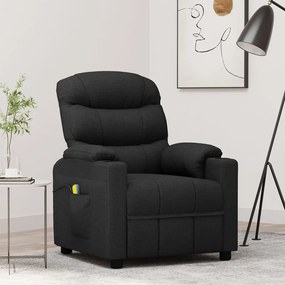 Poltrona de massagens reclinável tecido preto