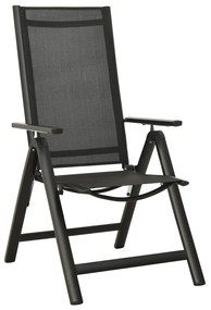 Cadeiras de jardim dobráveis 2 pcs textilene e alumínio preto