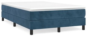 Cama boxspring com colchão 120x190 cm veludo azul-escuro