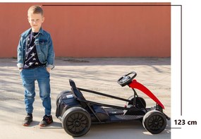 Kart elétrico DRIFT-CAR 24V, rodas lisas Drift, motor 2 x 350W, modo Drift a 13 km/h, bateria 24V, construção sólida Vermelho