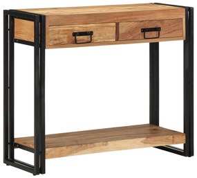 Mesa de Consola vidaXL Preta 90x33x75 cm em Madeira de Acácia Sólida e