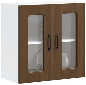 vidaXL Armário de parede cozinha porta vidro Kalmar carvalho castanho