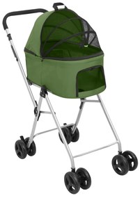 Carrinho dobrável cães 2 níveis 83x48x97 cm tecido oxford verde