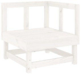 3 pcs conjunto lounge de jardim madeira de pinho maciça branco