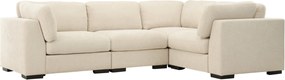 Sofá de canto modular Dallas 4892, Bege, 298x211x86cm, 33.74 kg, Pernas: Plástico