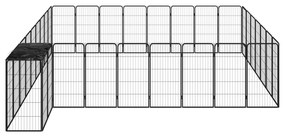 Parque p/ cães c/ 34 painéis 50x100 cm aço revestido a pó preto