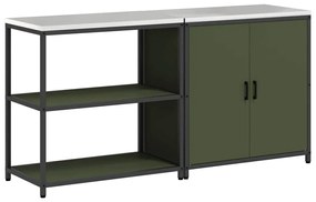 Conjunto de Armazenamento de Cozinha 2 pcs Verde Oliva
