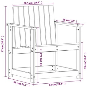 Conjunto de Jardim - 2 Poltronas e 1 Mesa - Madeira de Douglas Maciça