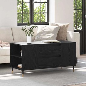 vidaXL Mesa de centro with Drawer Carvalho preto 102 x 44,5 x 50 cm