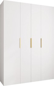 Roupeiro Hartford 574, Dourado, Branco, 246x170x52cm, 150 kg, Portas para roupeiro: Com dobradiças, Número de prateleiras: 16, Número de prateleiras: 16