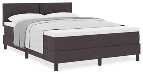 Cama Box Spring com Colchão Castanho Escuro 140x200 cm Tecido