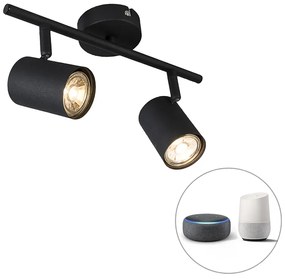 LED Foco inteligente preto inclinável com 2 GU10 WiFi - Jeana Moderno