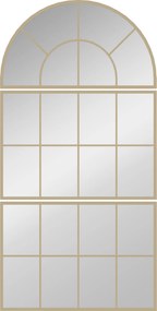 HOMCOM Espelho de parede arqueado espelho de parede em forma de janela conjunto de 3 peças estrutura em metal 76 x 150 cm dourado | Aosom Portugal