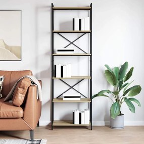 Estante Carvalho sonoma 60 x 30 x 188 cm MDF e Aço