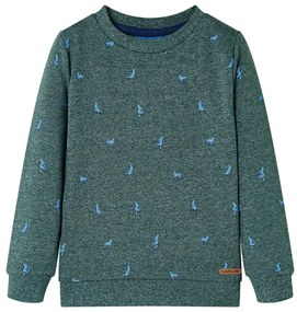 Sweatshirt para criança verde-escuro mesclado 128