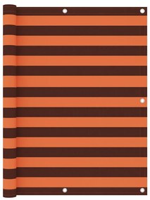vidaXL Tela de varanda 120x400 cm tecido Oxford laranja e castanho